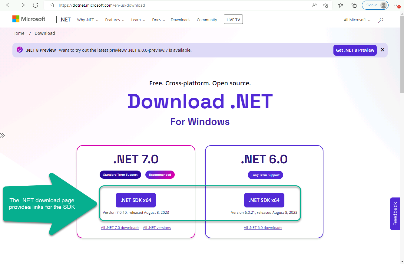 Download .Net SDK