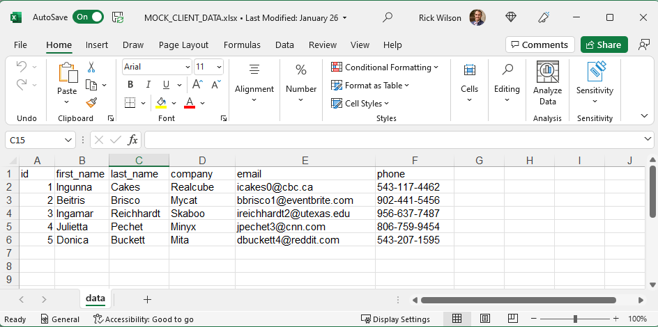 Excel Data